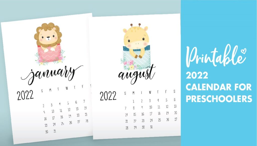2022 calendar for preschoolers