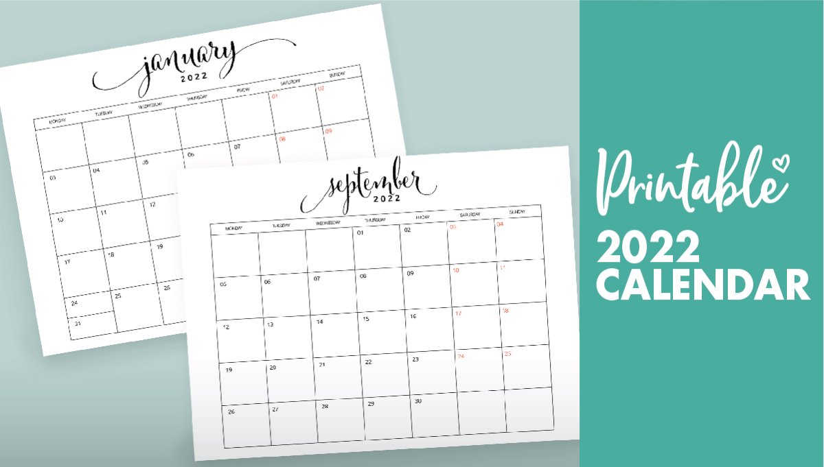 Urns Memorials 2022MonthlyCalendar Printable Calendar 2022 Instant 