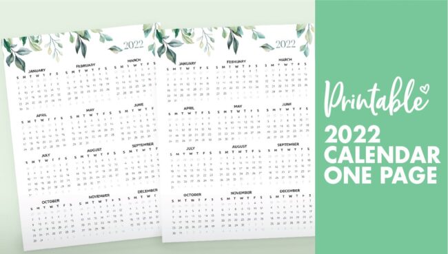 2022 calendar one page - calendar 2022