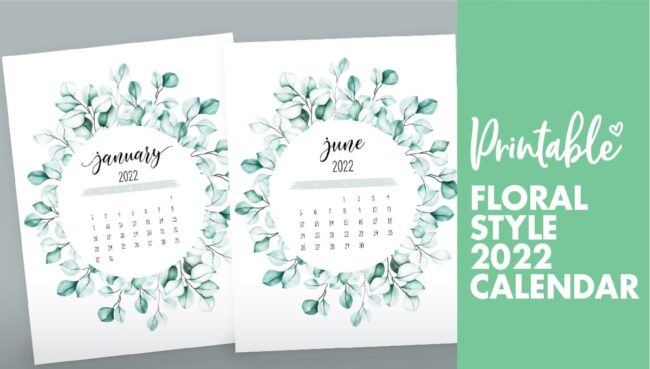 2022 calendar printable