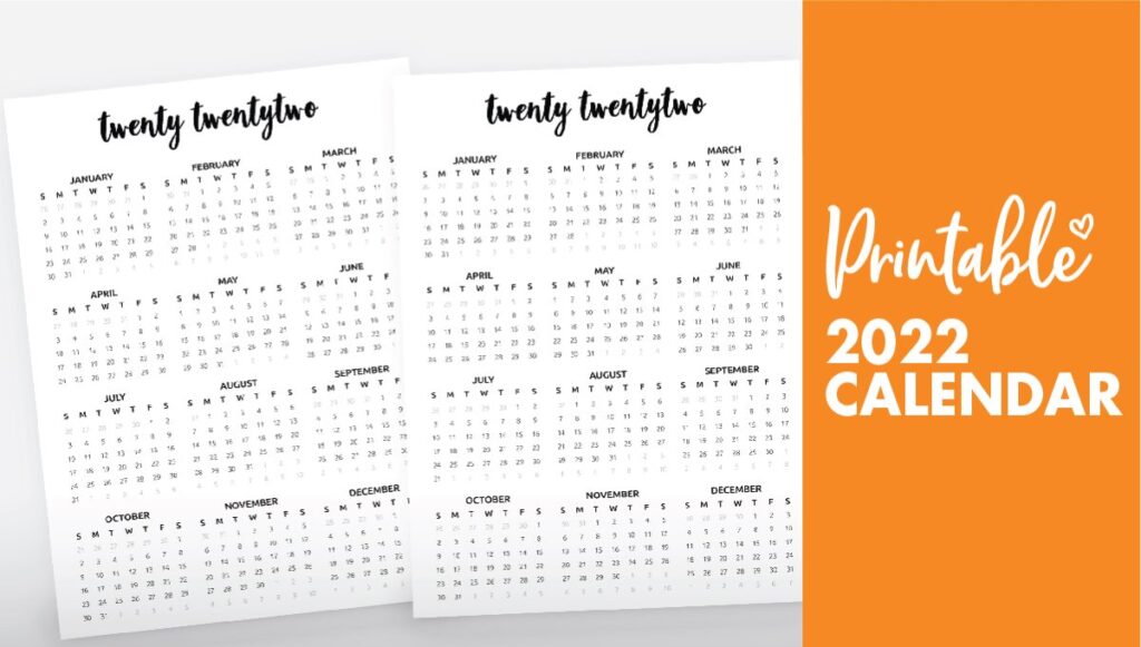 2022 calendar printable free template World of Printables