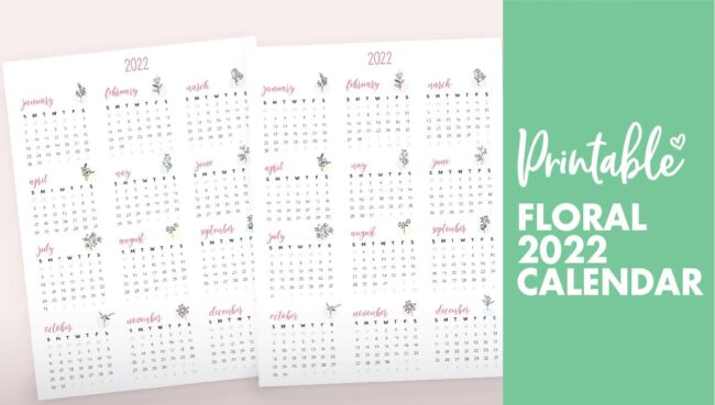 2022 calendar printable one page world of printables