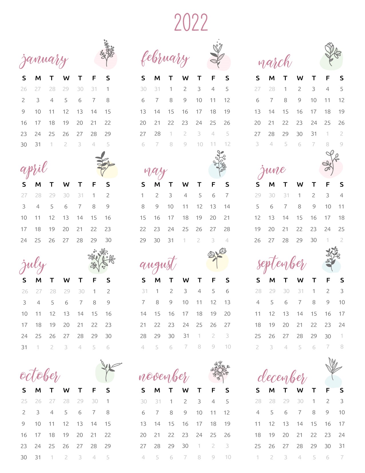 Paper Paper Party Supplies Calendars Planners Week On One Page 2022 