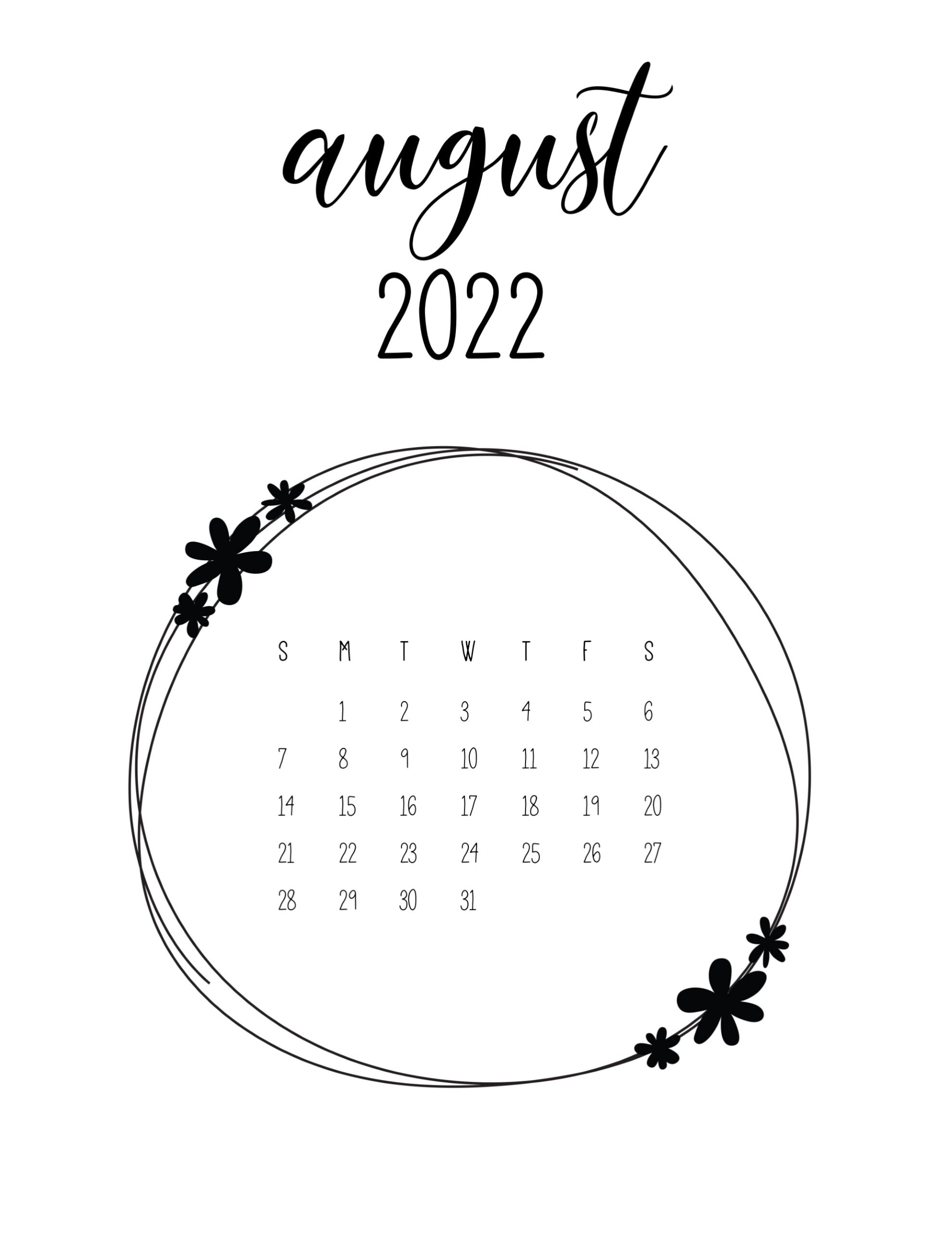 August 2022 Printable Calendar Free Printable Calendar Com Free 