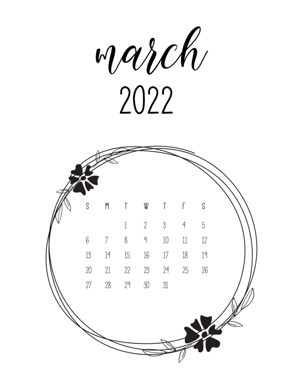 Free Printable March 2022 Calendars - World of Printables