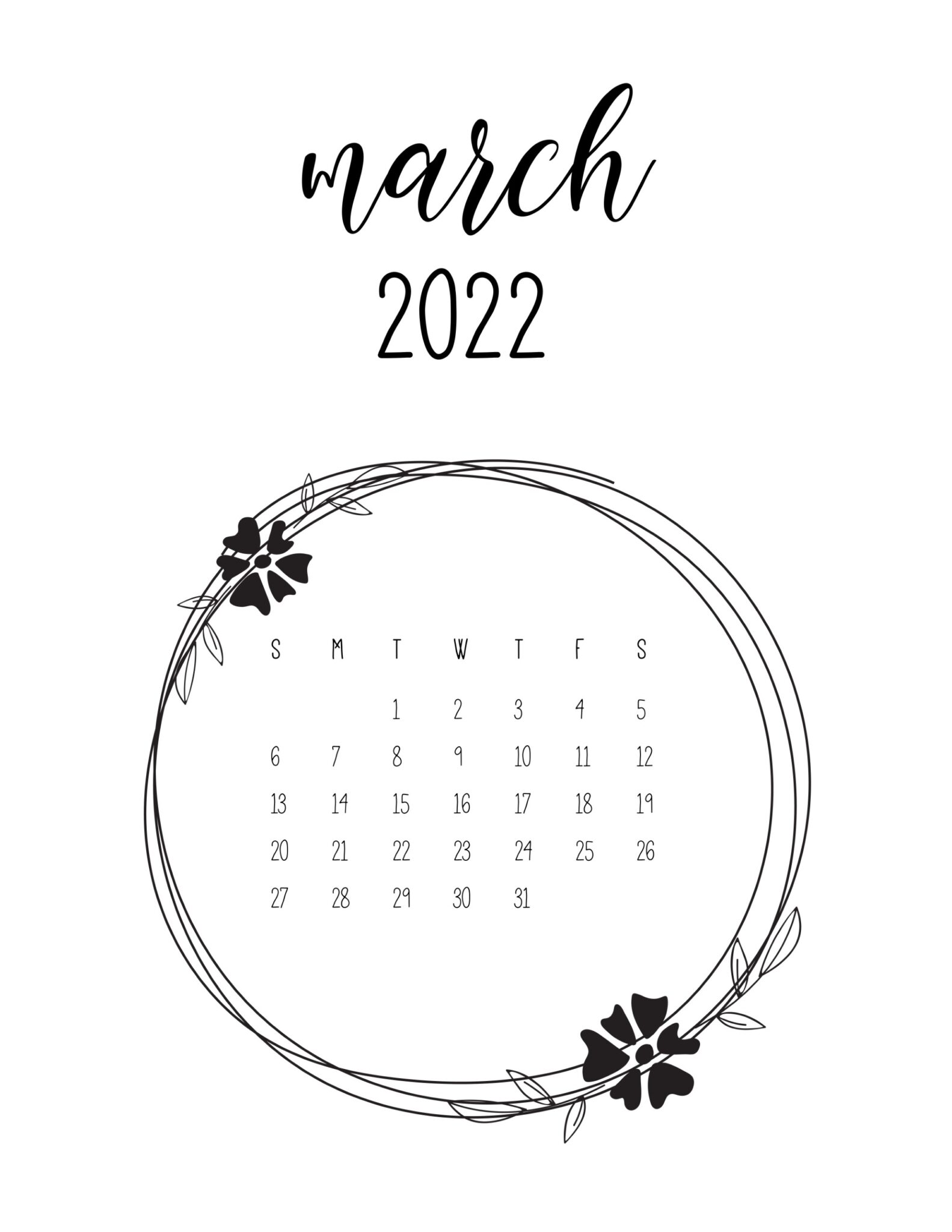 Free Printable March 2022 Calendars World of Printables