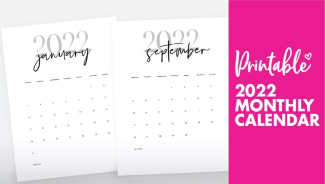 2022 monthly calendar printable - calendar 2022