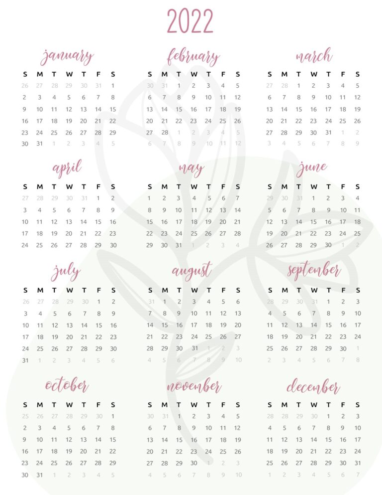 free downloadable 2022 calendar