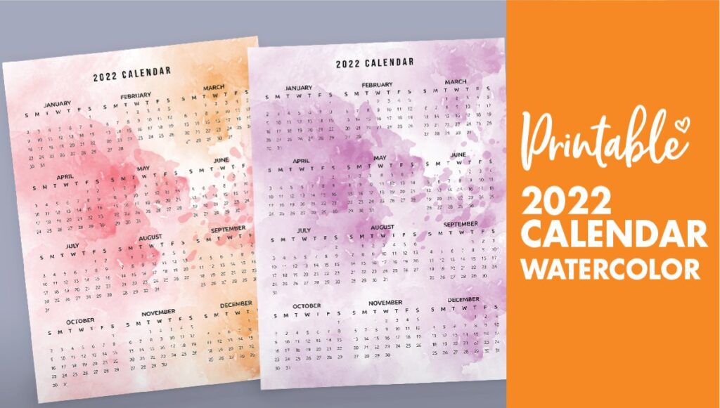 22 Printable Calendar One Page Watercolor World Of Printables