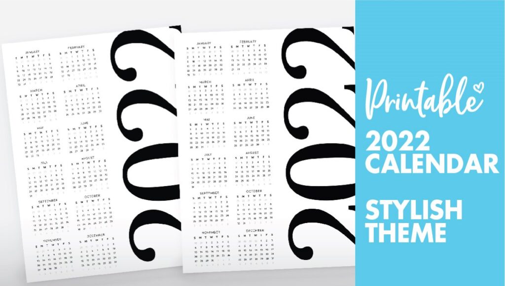 2022 printable yearly calendar