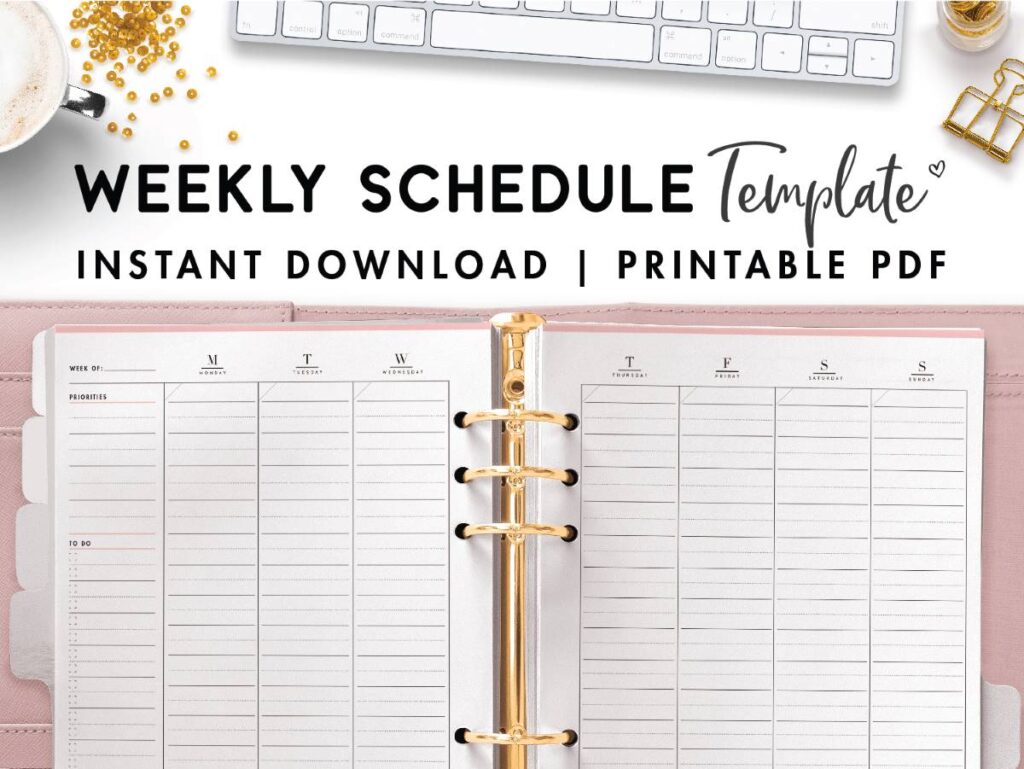 work schedule 7 day template weekly