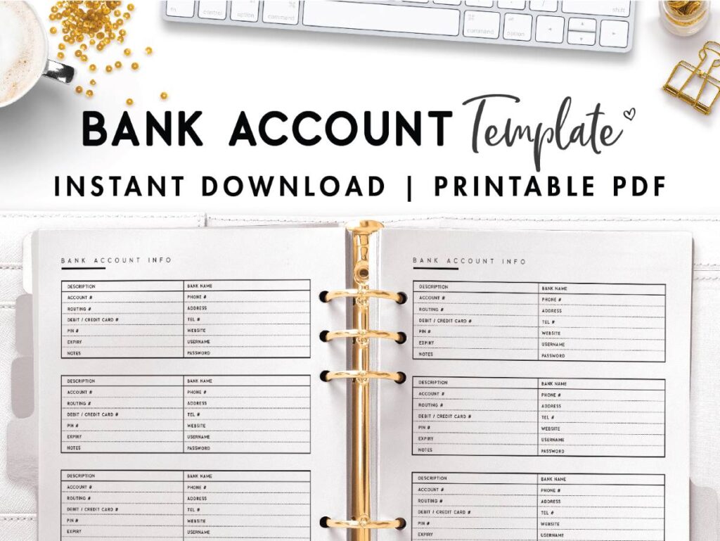 bank account template