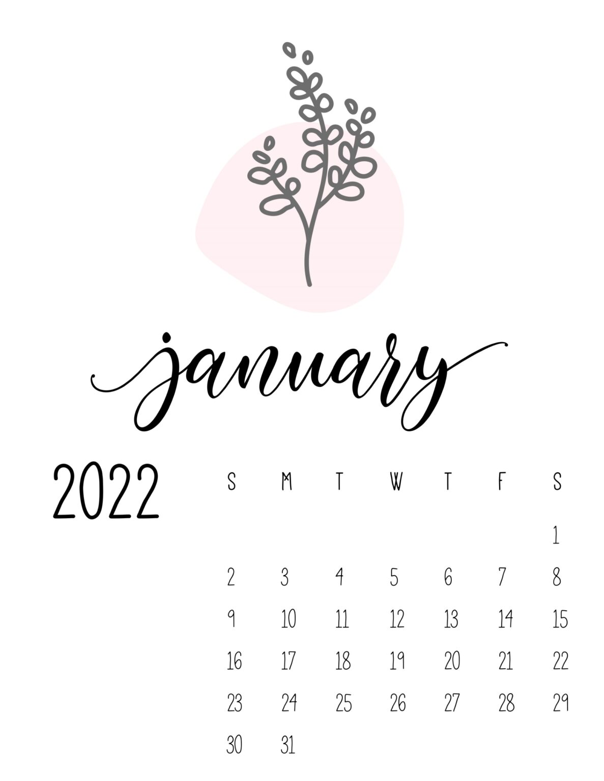 free printable botanical calendar 2022 world of printables
