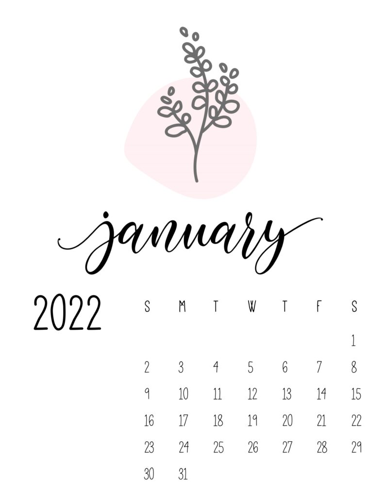 botanical calendar 2022 - january