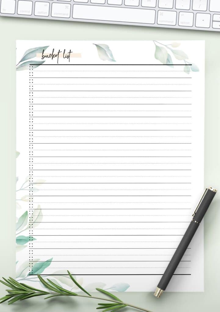 Get This Free Printable Bucket List Template And Strive For More