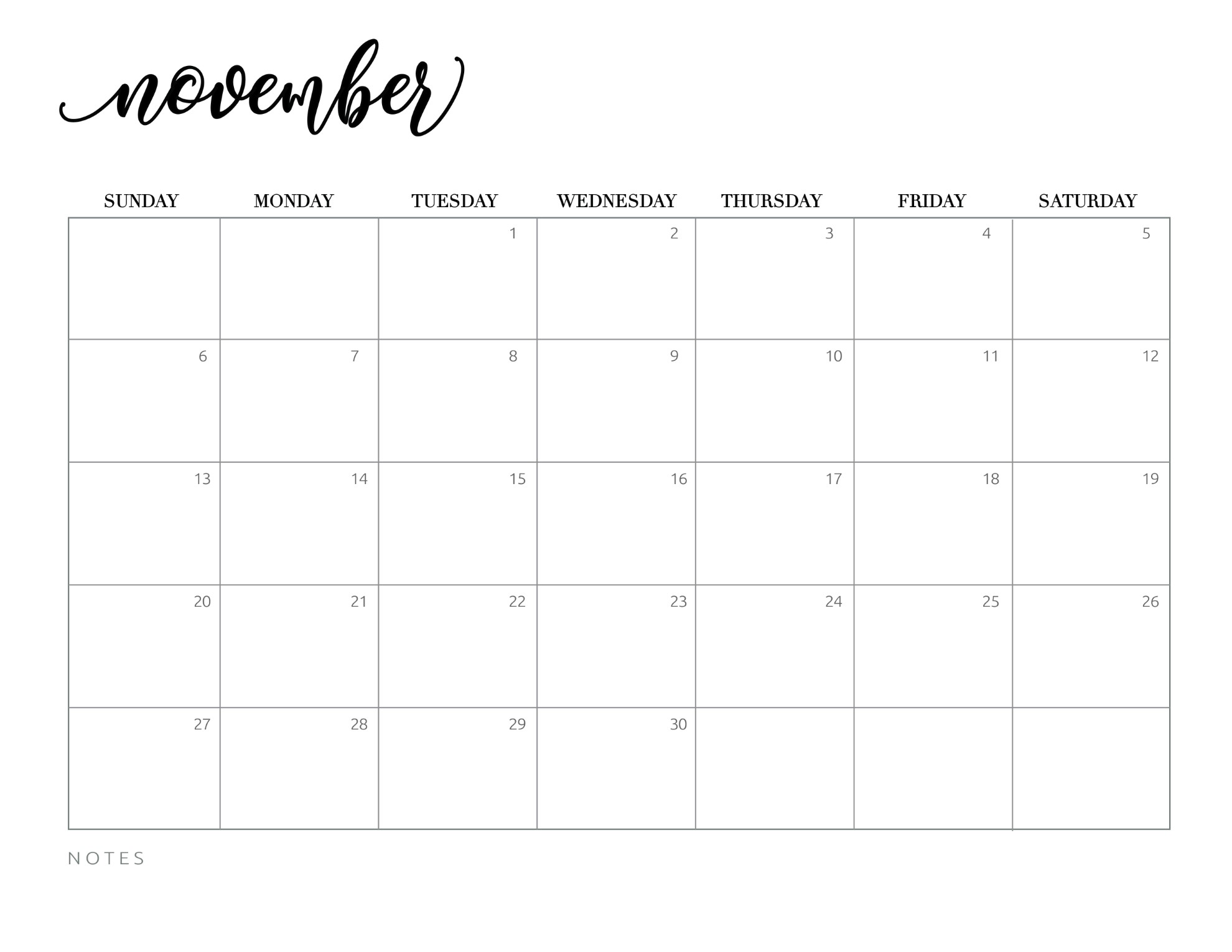 free printable november 2022 calendars world of printables