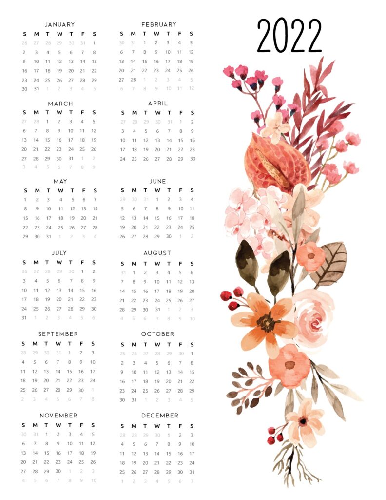 calendar for 2022