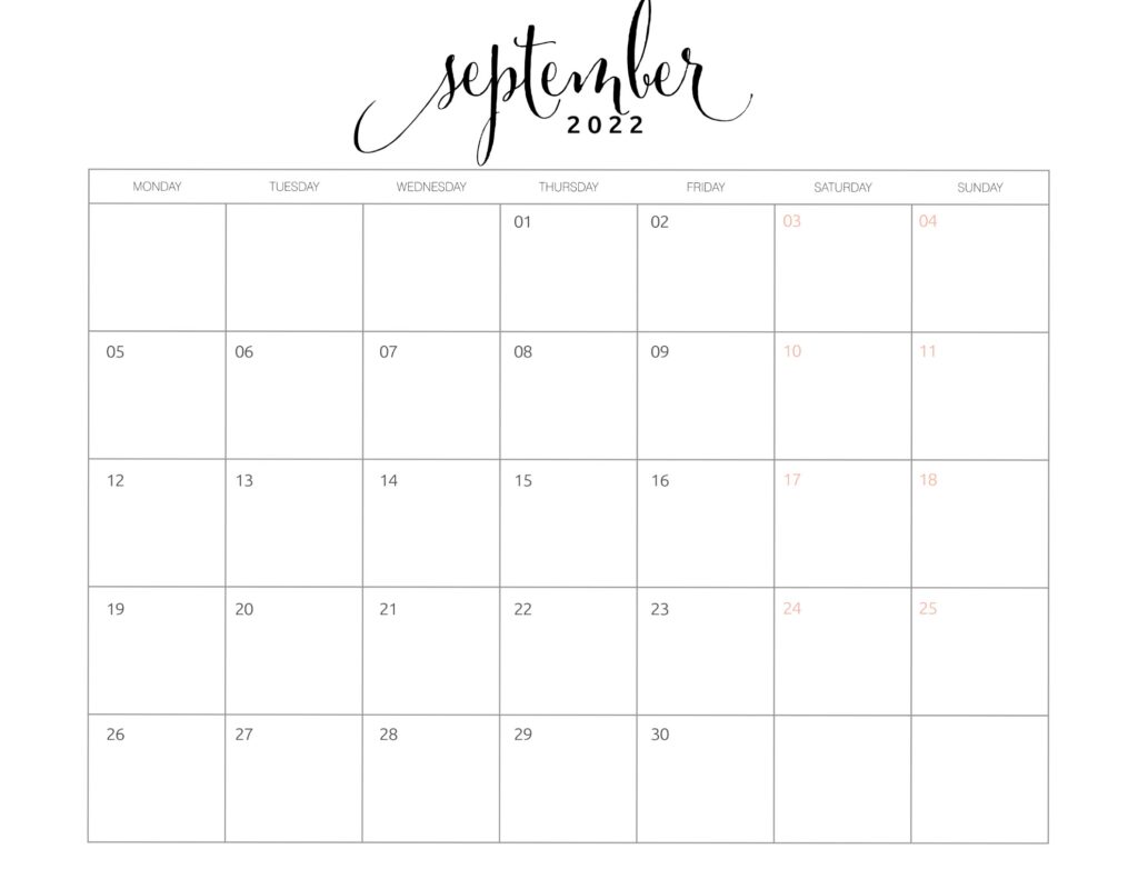 free printable september 2022 calendars world of printables