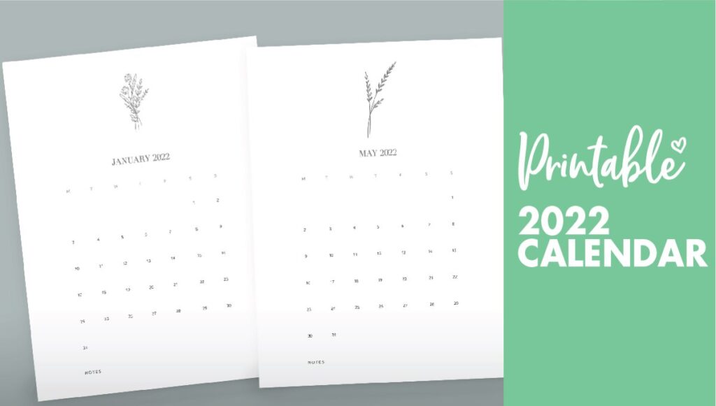 calendar printable 2022
