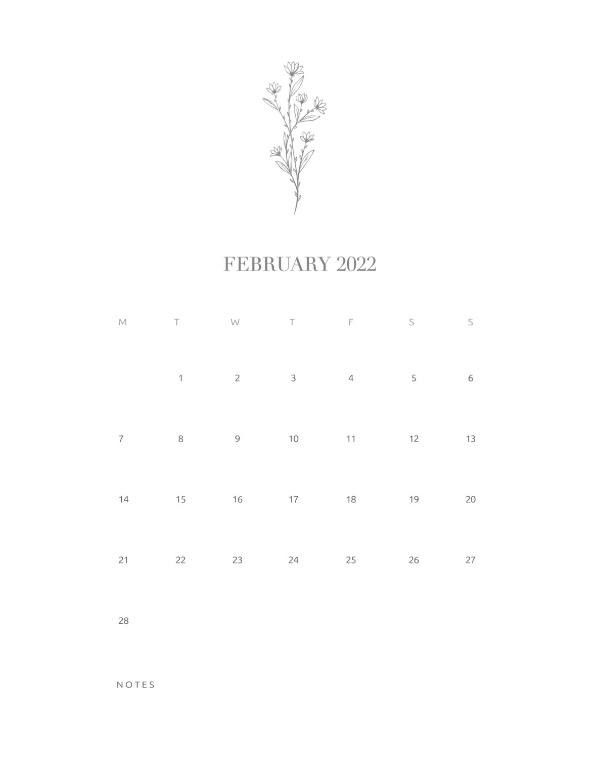 Free Printable February 2022 Calendars - World of Printables
