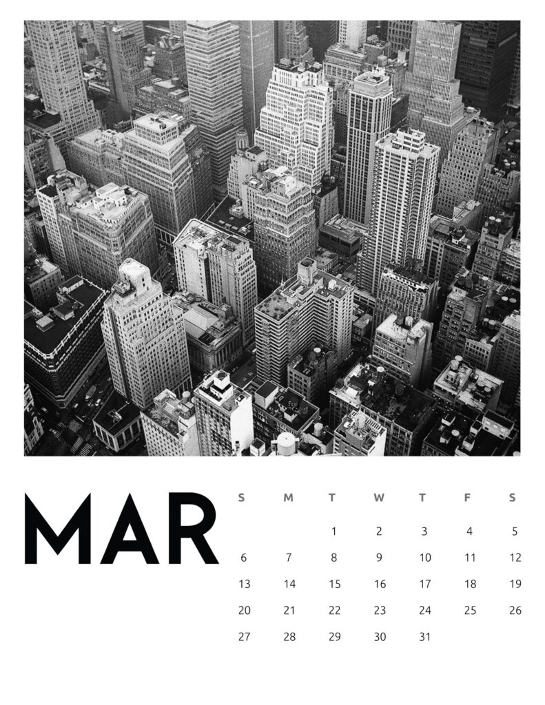 creative photography calendar 2022 - March