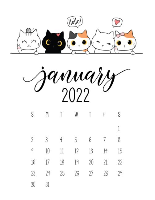 Free Printable January 2022 Calendars - World of Printables