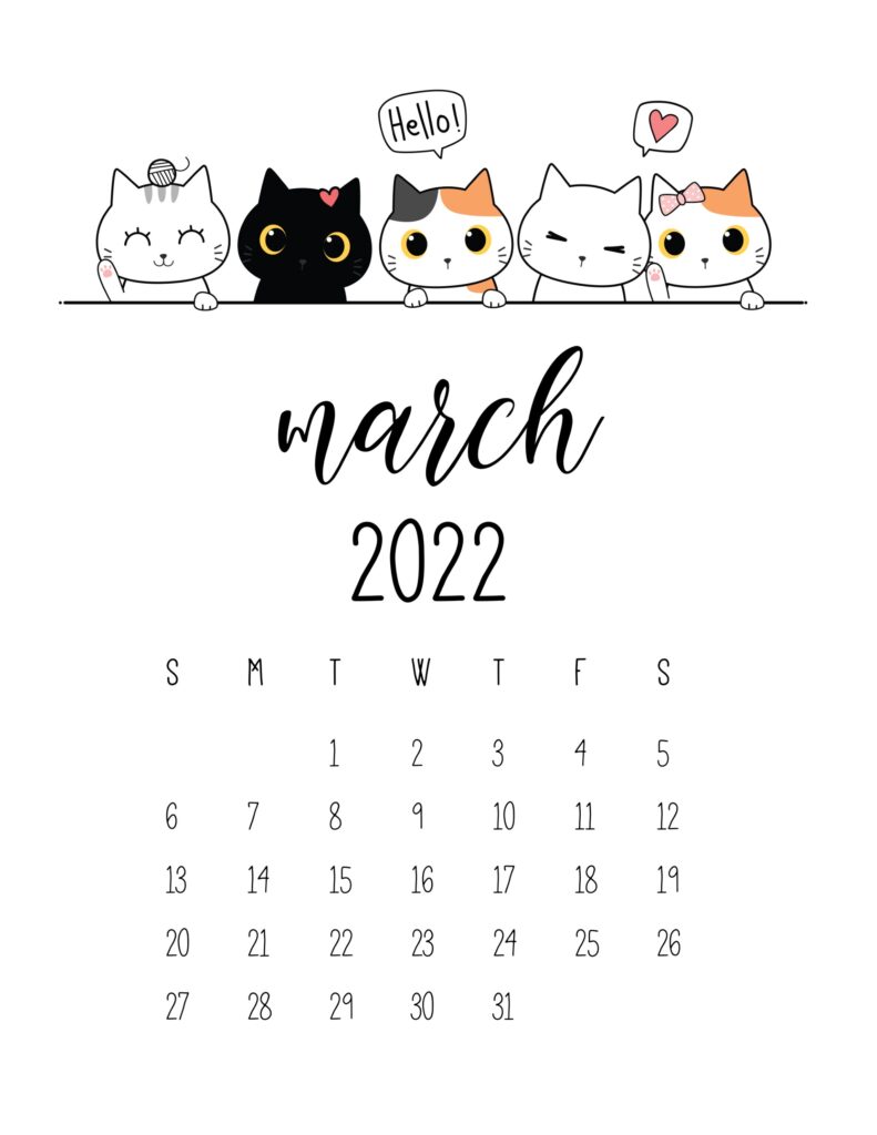 free printable march 2022 calendars world of printables