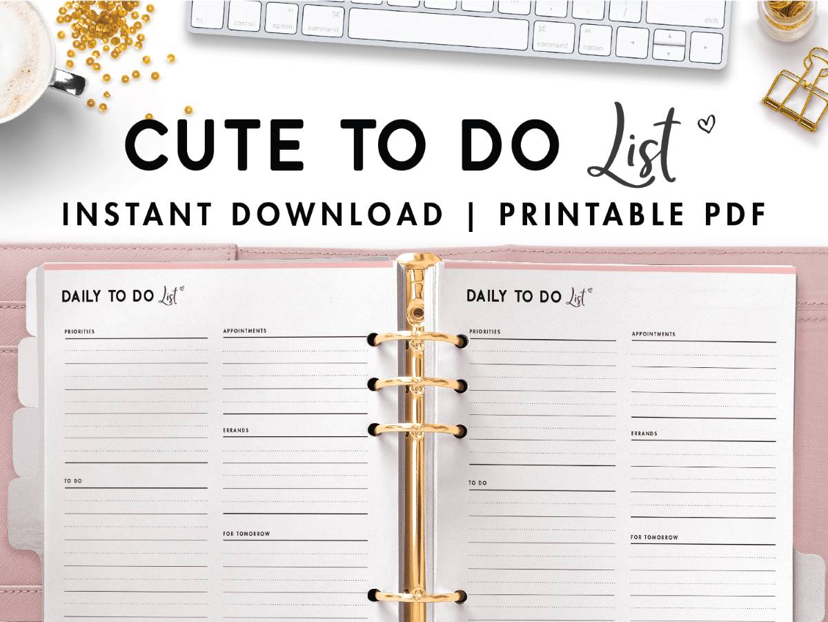 Download Cute Printable To Do List PDF - World of Printables Throughout Blank To Do List Template