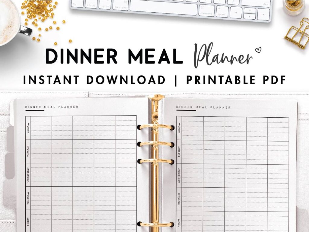 dinner meal planner template