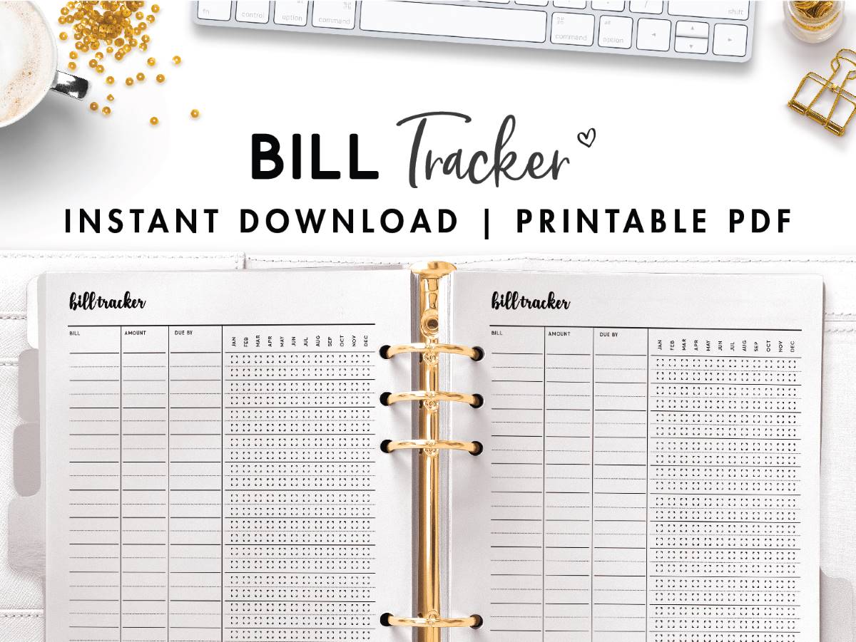 Bill Planner Template Bill Tracker Printable Insert in Personal Wide