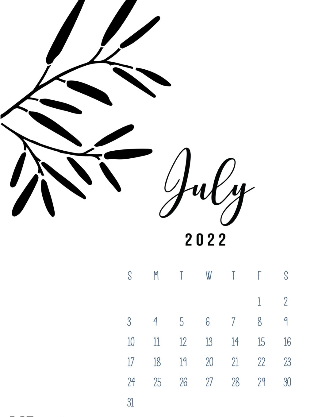 Free Printable July 2022 Calendars World of Printables