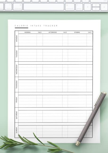 printable free meal planner with calorie tracker