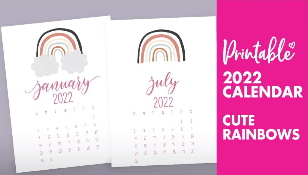 cute calendar 2022 printable with holidays