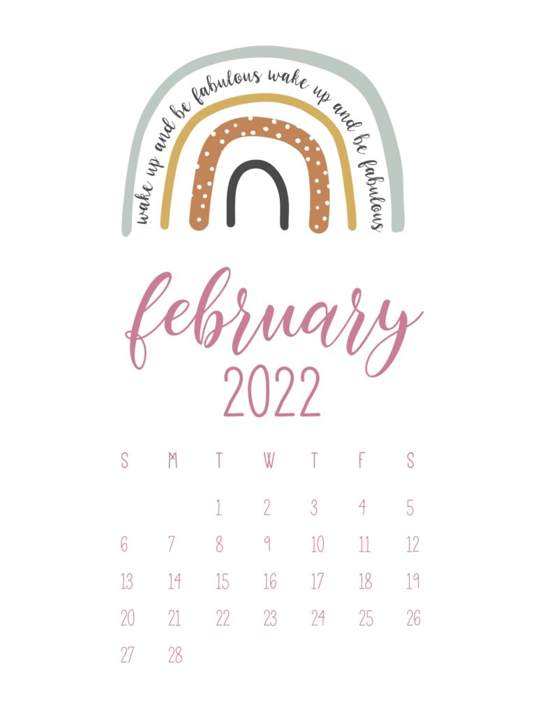 Free Cute Printable Calendar 2022 - World Of Printables