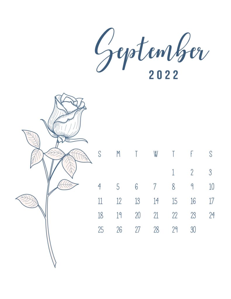 free printable 2022 calendar - september