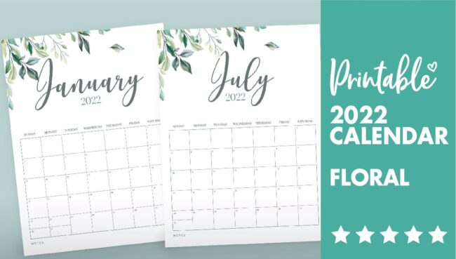 free printable calendar 2022