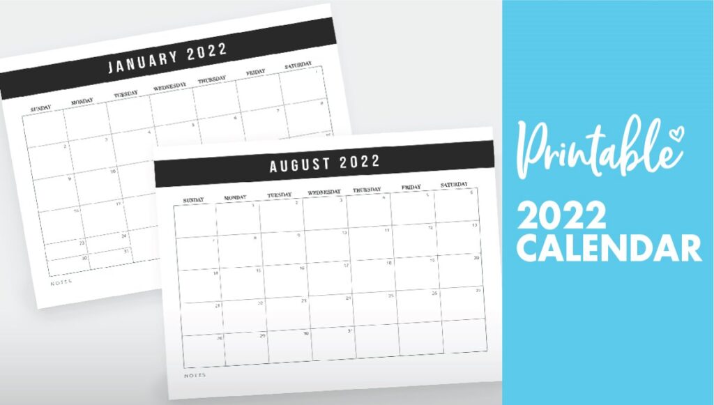 free printable calendar templates 2022