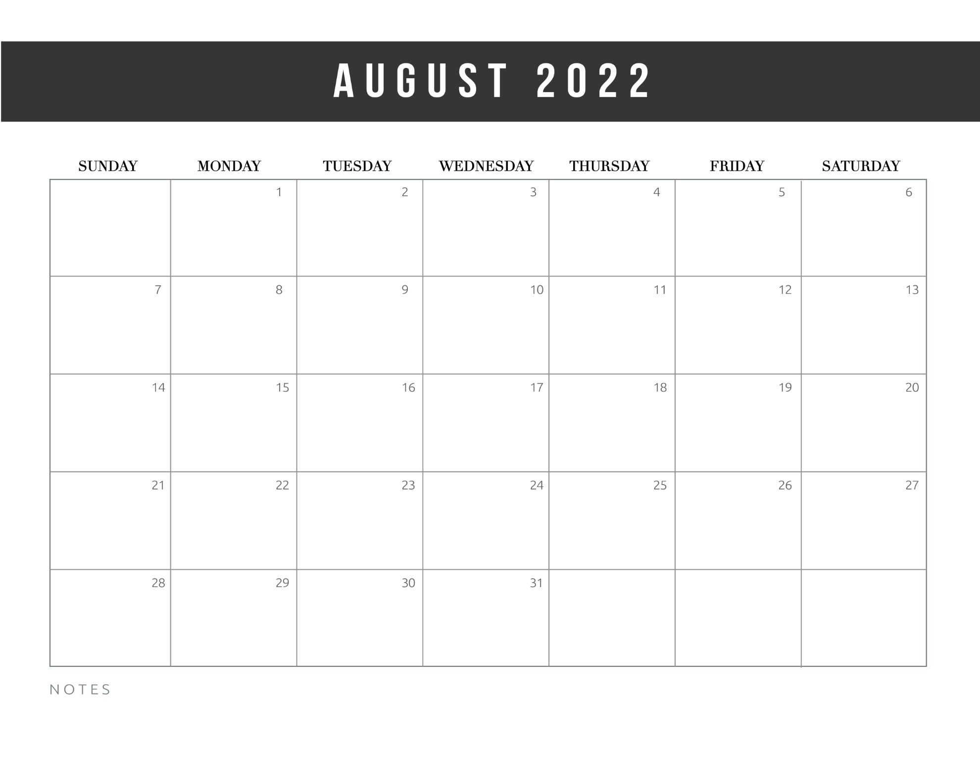 Free 2022 Printable Calendar Free Printable 2022 Calendar Template - World Of Printables