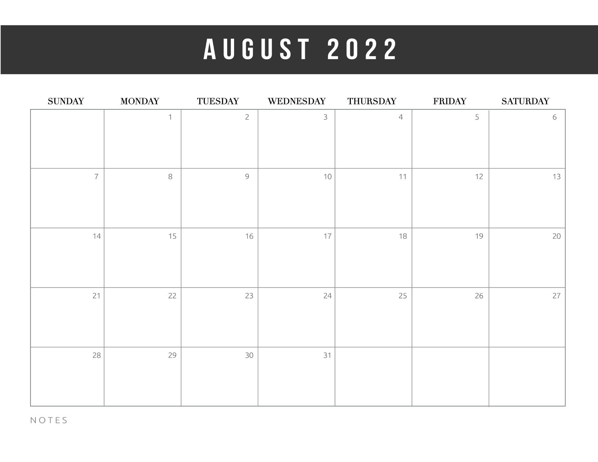 Free Printable 2022 Calendar Template - World of Printables