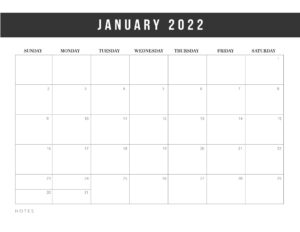 Free Printable January 2022 Calendars - World of Printables