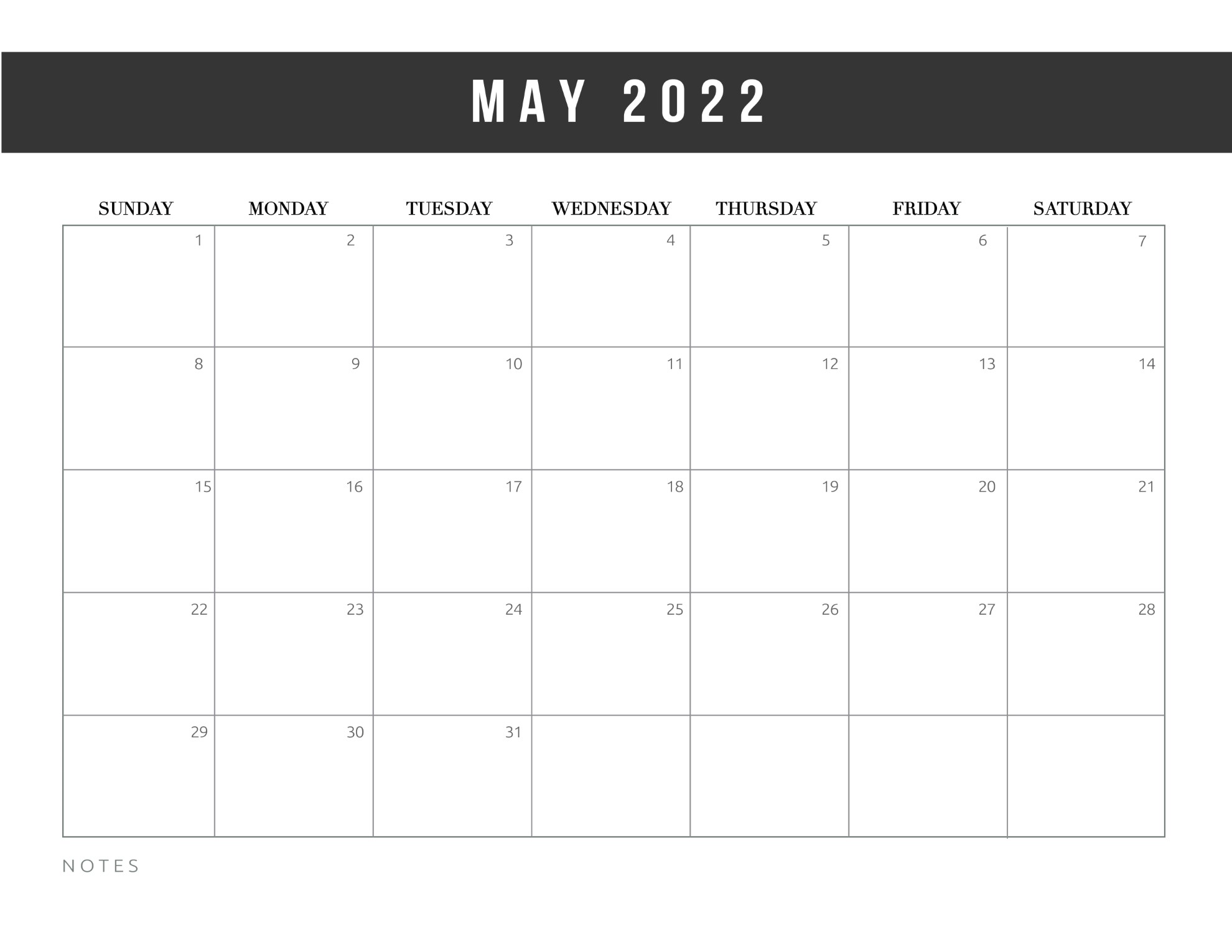 Free Printable 2022 Calendar Template World Of Printables