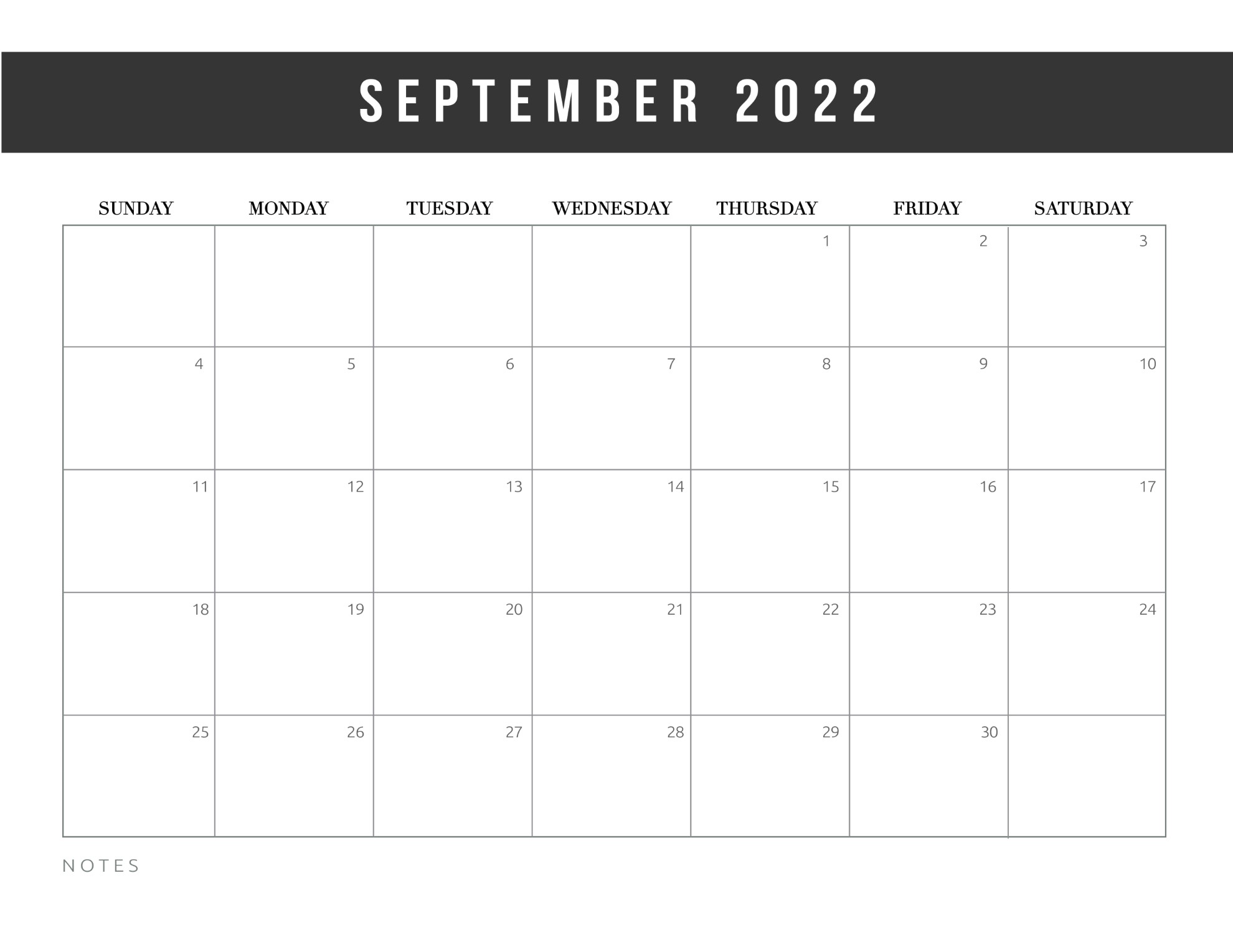 free printable september 2022 calendars world of printables