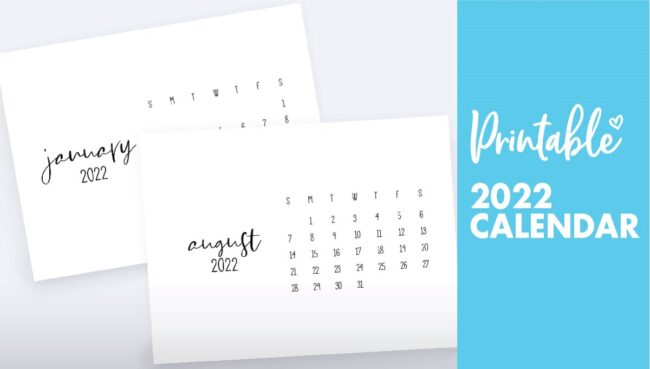 free printable calendars 2022