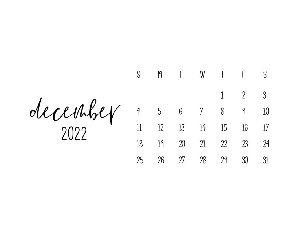 free printable calendars 2022 - december