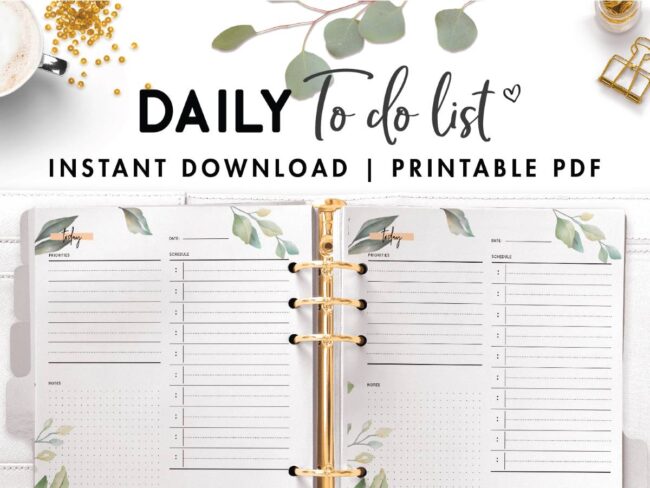 free printable daily to do list