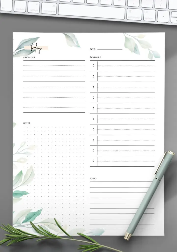 free printable daily to do list