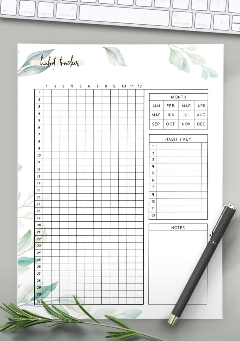 Free Printable Habit Tracker PDF World of Printables