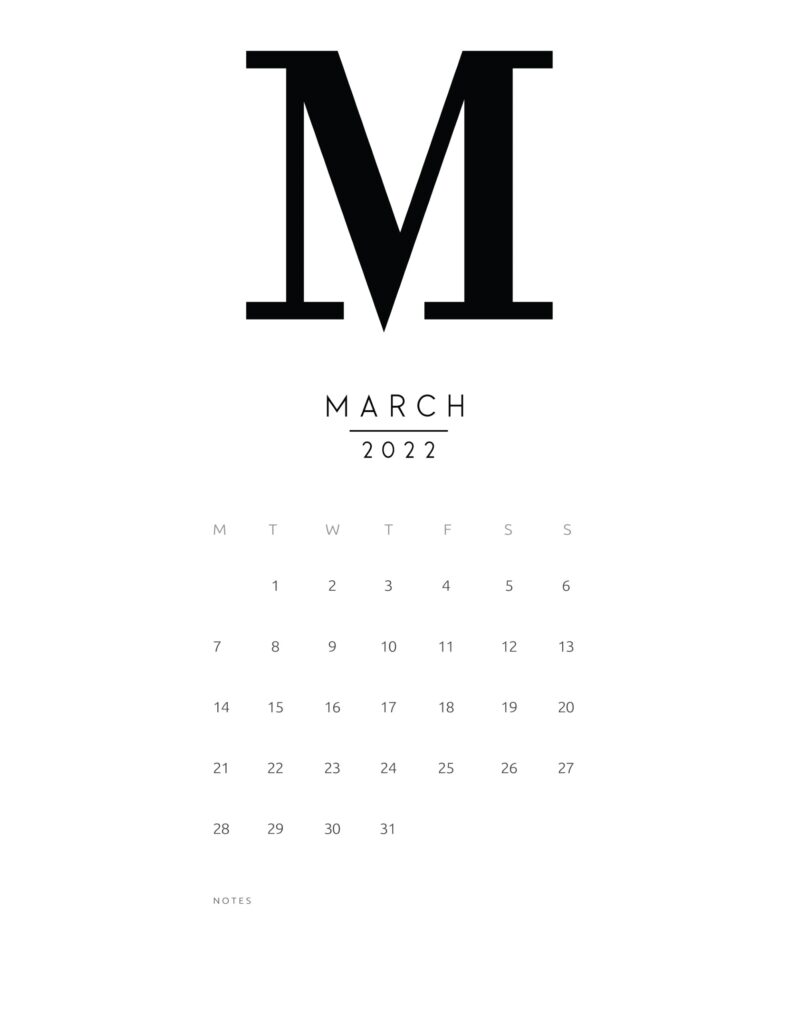 free printable march 2022 calendars world of printables