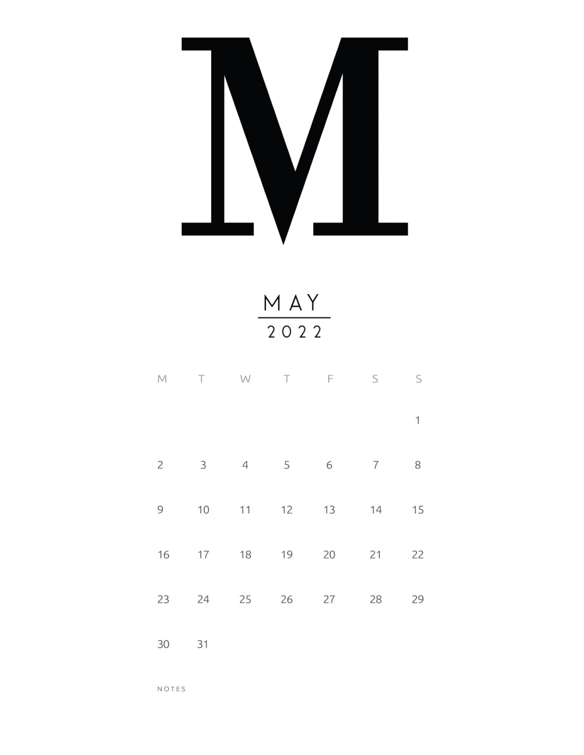 Free Printable Monthly Calendar 2022 World of Printables