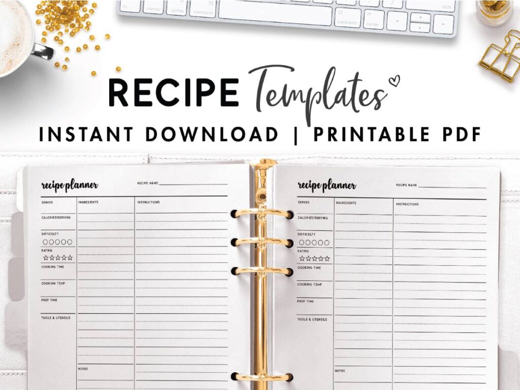 Free Printable Recipe Templates World of Printables